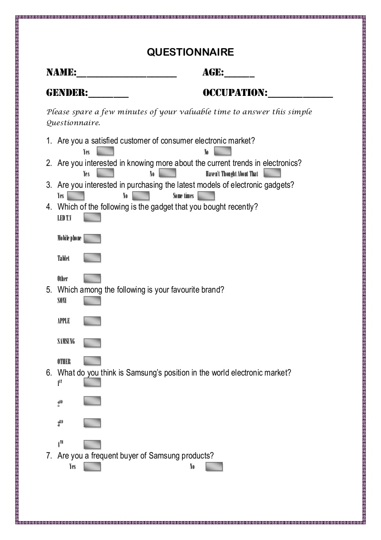 questionnaire survey template Kleo.beachfix.co