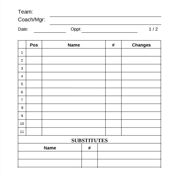 Baseball Lineup Excel Template Volleyball Roster Student Maker 